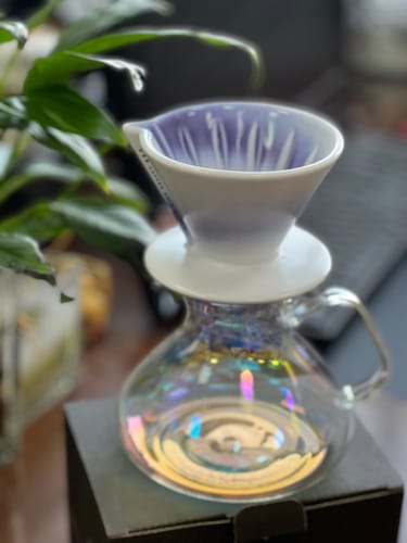 Customer photo review of V60 Ceramic Pour Over Coffee Dripper with Sharing Pot - MUVNA