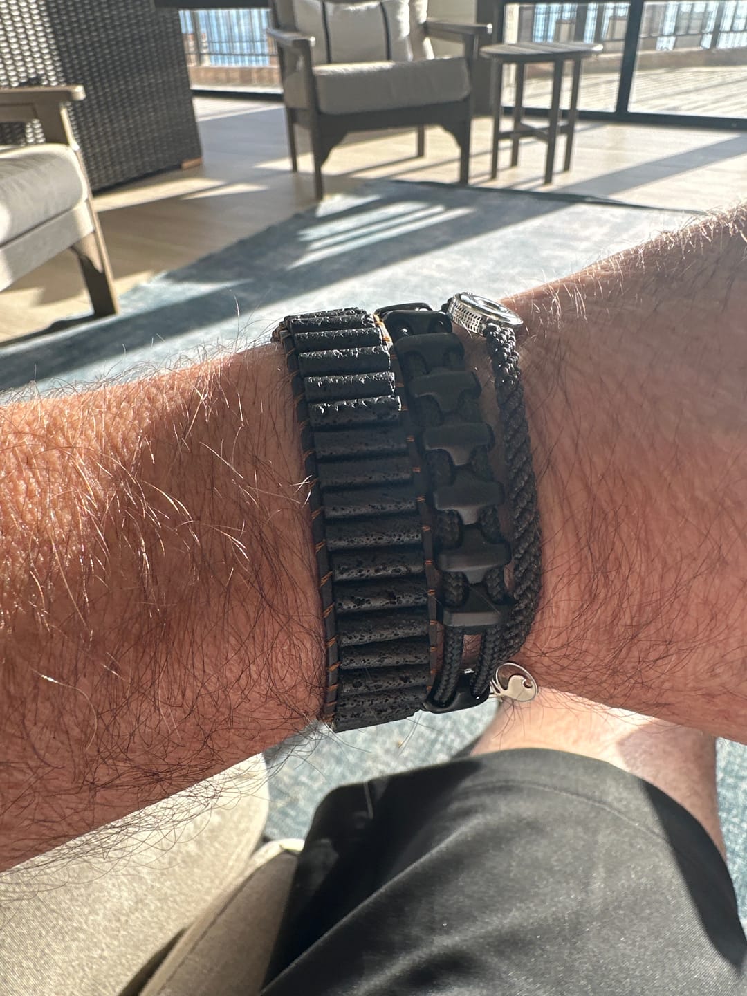 Customer photo review of Men's Lava Stone Bracelet