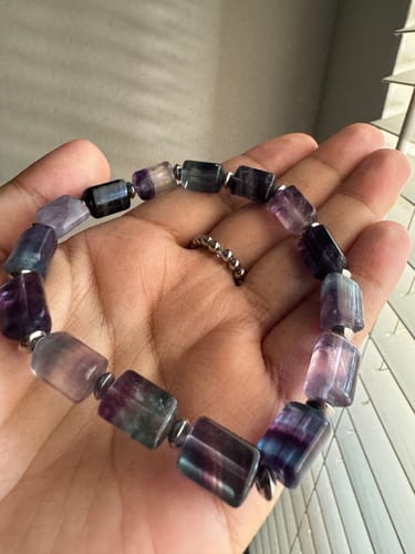Customer photo review of Rainbow Fluorite Bracelet
