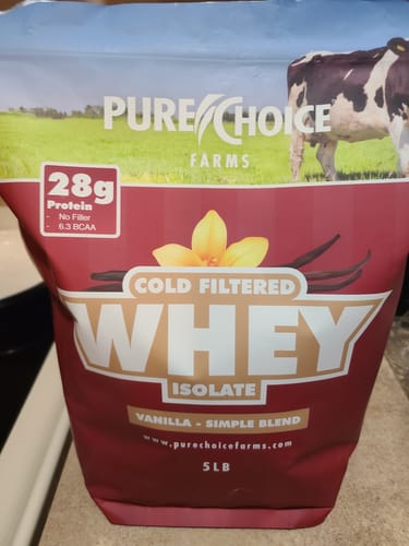 Customer photo review of Whey Protein Isolate with Organic Vanilla