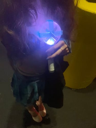 Customer photo review of Flared sleeve tie dye o ring self tie halter low cut mini skirt set