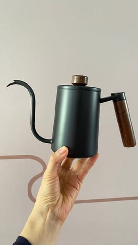 Customer photo review of Brew Coffee Pot Set with Wooden Handle