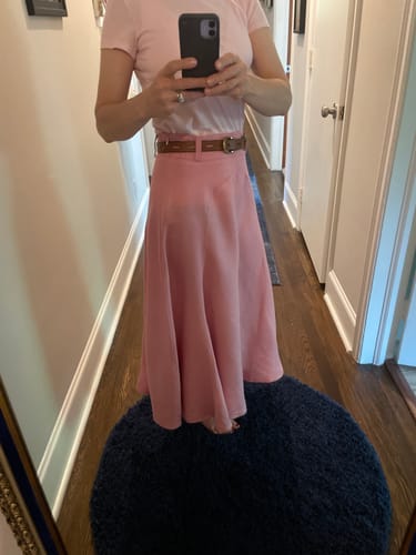 Customer photo review of Spring midi linen skirt for women 2880