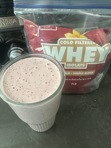 Customer photo review of Whey Protein Isolate with Organic Vanilla