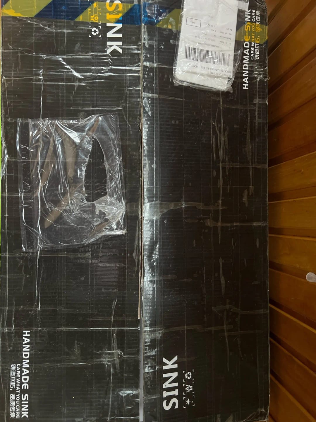 Customer photo review of Stainless Steel Kitchen Sink with Double Waterfall Design, Large Single Basin, Embossed Surface, and Ambient Light Digital Display