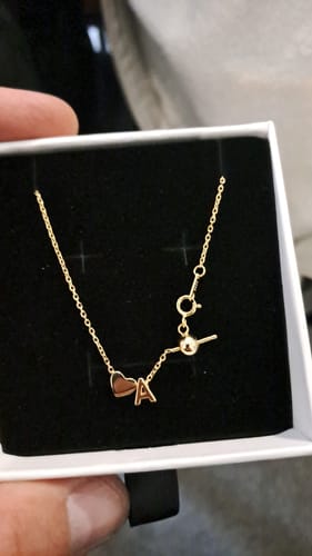 Customer photo review of Letter Heart Halskette