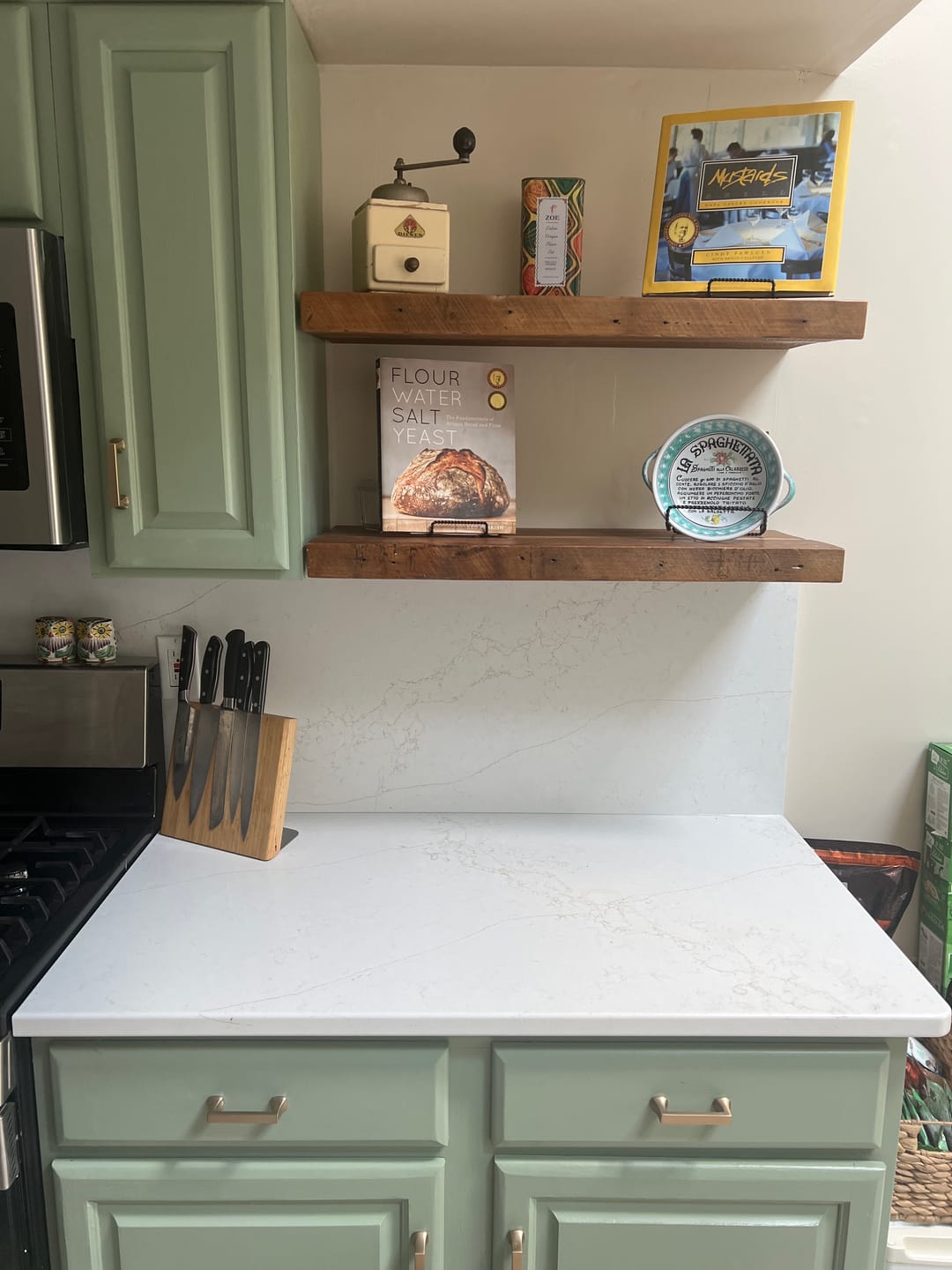 Customer photo review of RECLAIMED WOOD FLOATING SHELVES