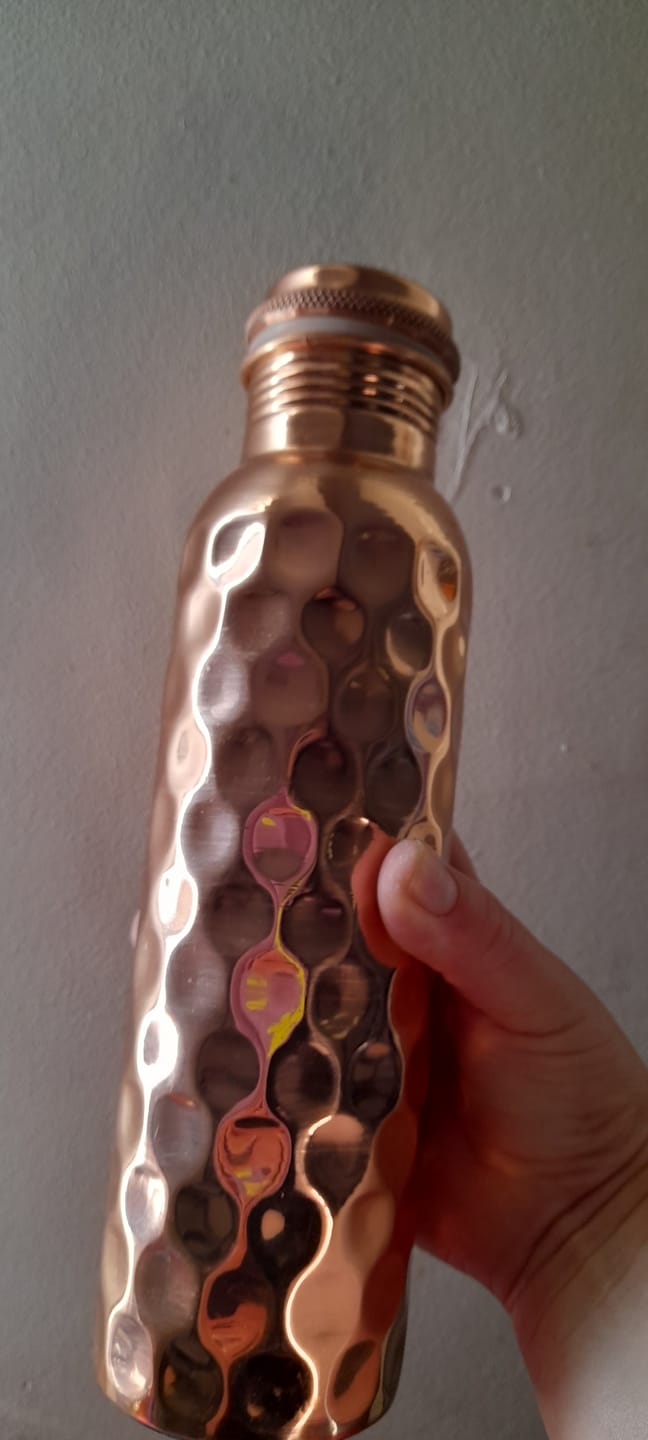 Customer photo review of Diamond Copper Water Bottle