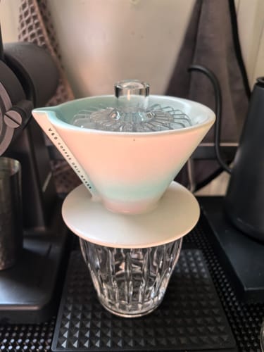 Customer photo review of V60 Ceramic Pour Over Coffee Dripper with Sharing Pot - MUVNA