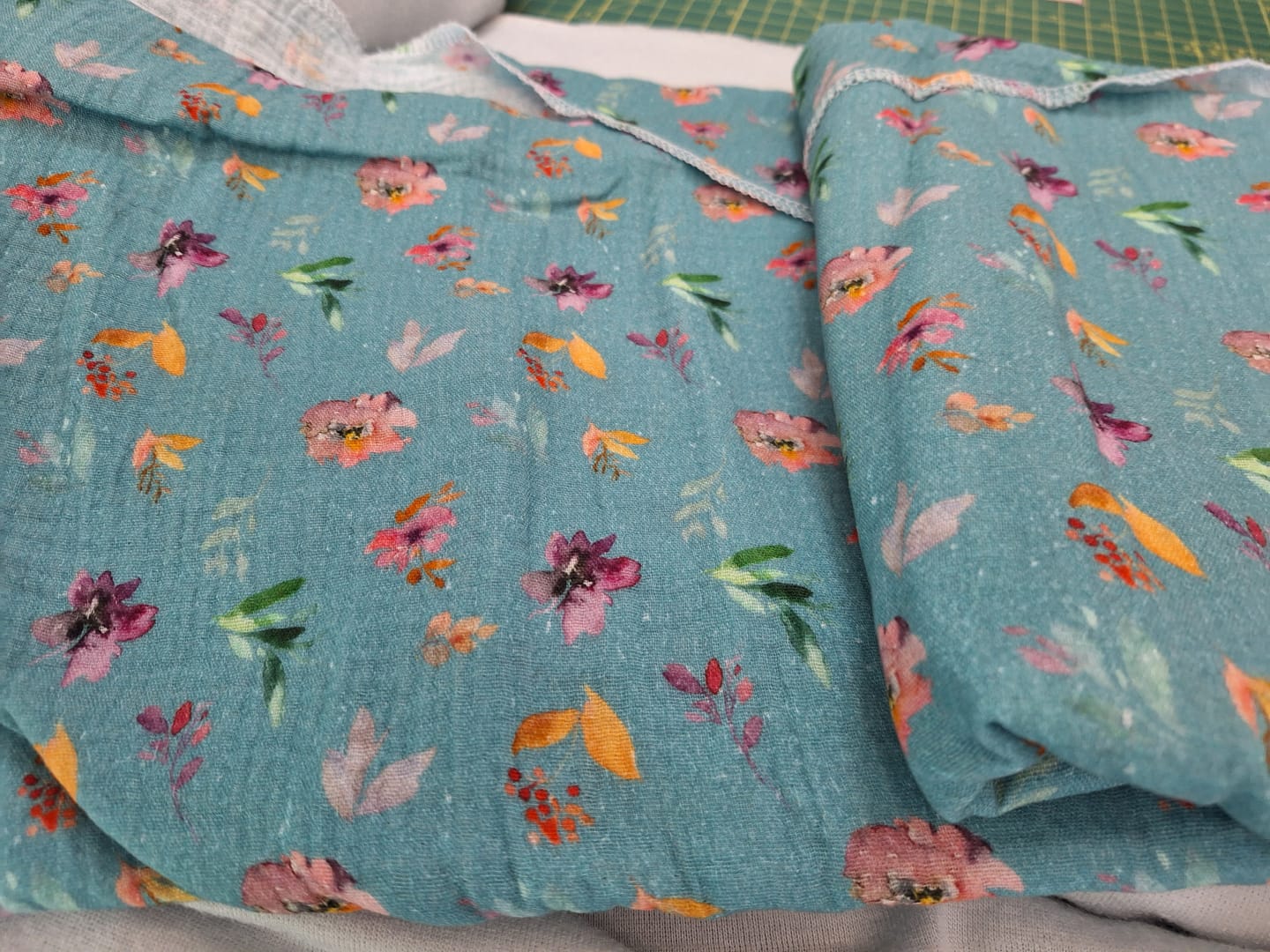 Customer photo review of Spring Floral Garden Double Gauze Fabric