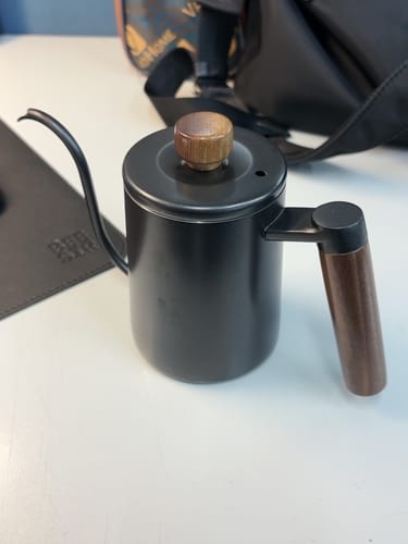 Customer photo review of Brew Coffee Pot Set with Wooden Handle