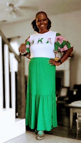 undefined review of Alpha Kappa Alpha Sleeve Top- size UP recommended image 1 out of 1