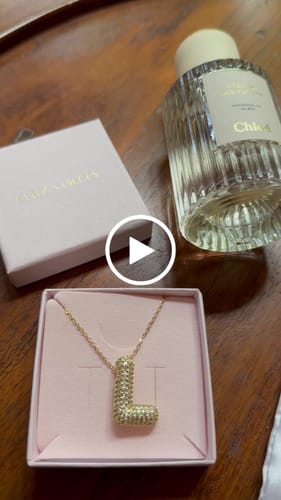 Customer video review of Pavé Bubble Initial Necklace