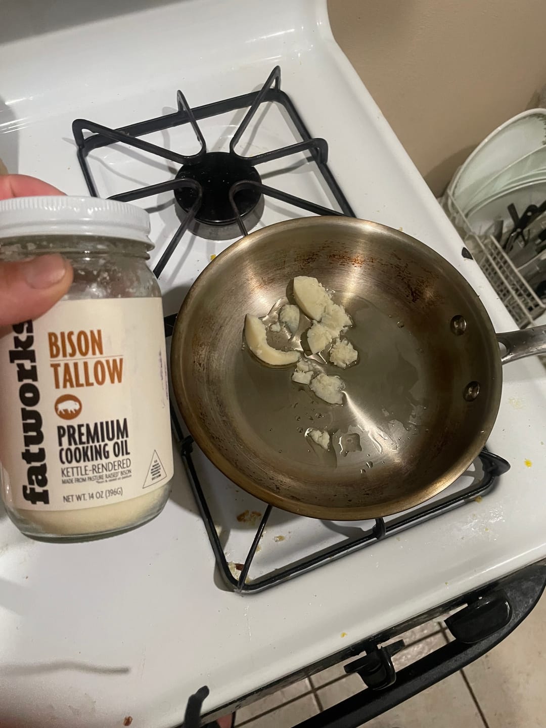 Customer photo review of Pasture Raised Bison Tallow a.k.a. Thunderfat (14 oz)