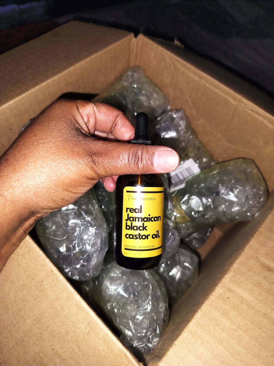 Customer photo review of Raw Unrefined Jamaican Black Castor Oil