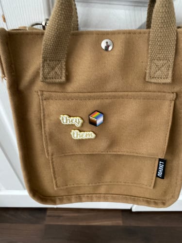 Customer photo review of Inclusive Flag - 3rd Edition Pins [Set]