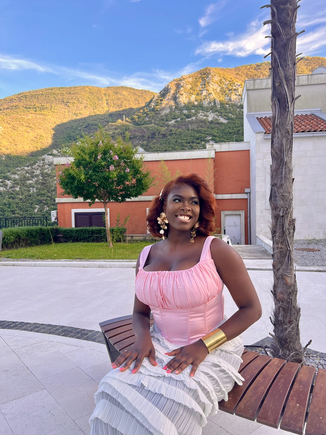 Customer photo review of 'Alyssa' Pink Fuller Bust Corset Top