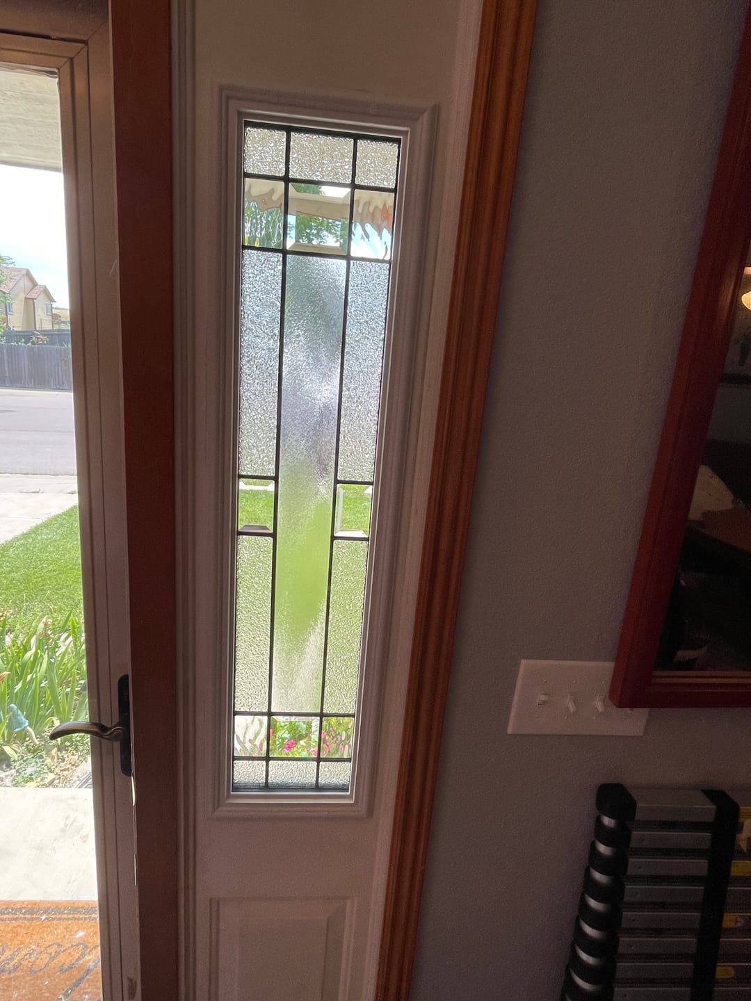 Customer photo review of Portland Glass and Frame Kit (Half Sidelite 10" x 38" Frame Size)