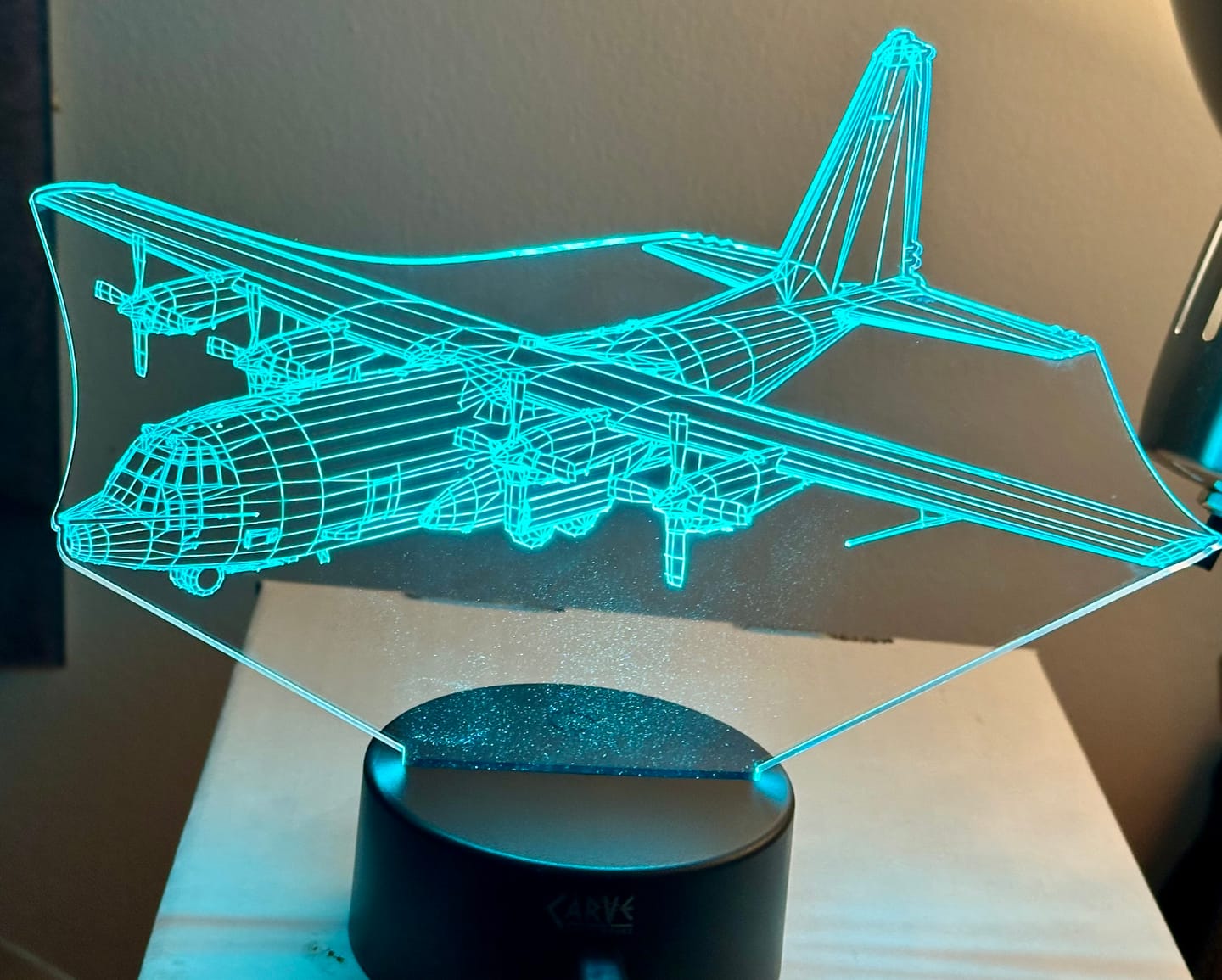 Customer photo review of Military C-130 Transport Plane - 3D Optical Illusion Lamp