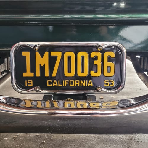 Customer photo review of 1953 CALIFORNIA LICENSE PLATE 6"x14" (351.5mm x 156.5mm)