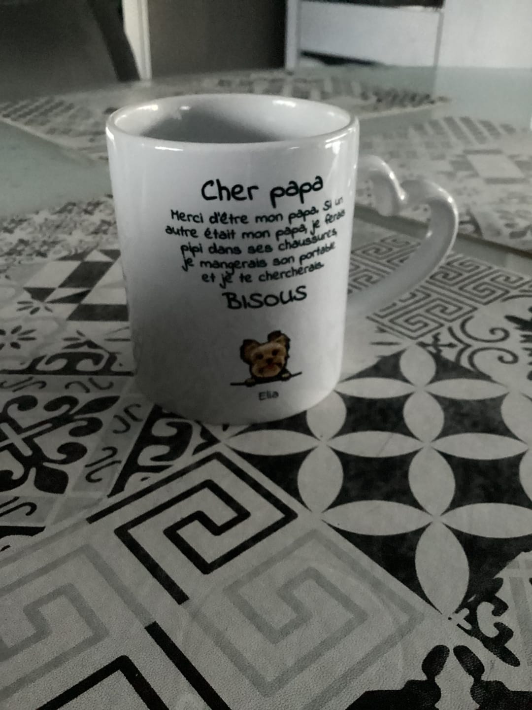 Customer photo review of Cher papa (chien) - Mug personnalisé