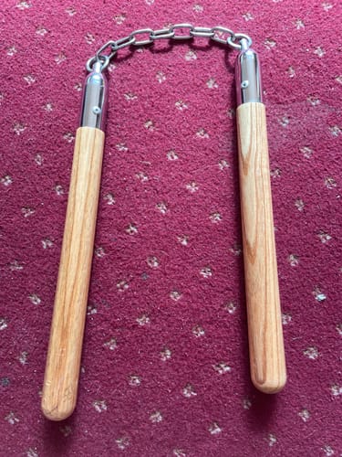 Customer photo review of Smooth Wooden Nunchaku