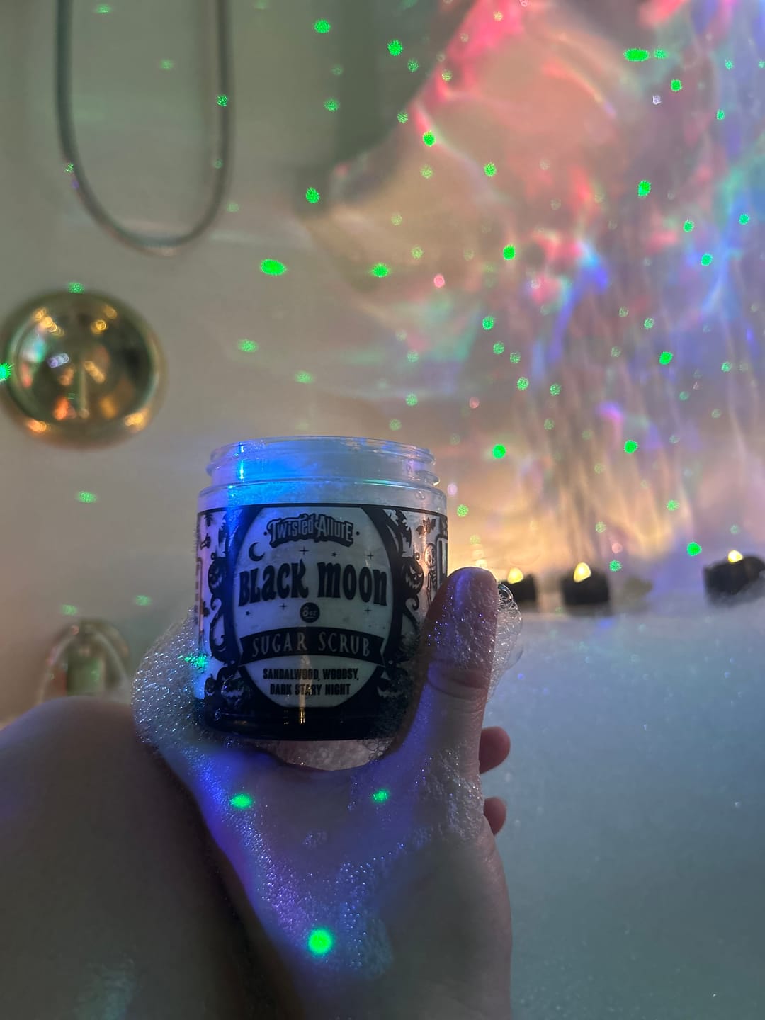 Customer photo review of Black Moon Sugar Scrub (Sandalwood & Dark Stary nights)