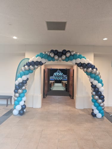 Customer photo review of 10x8 Ft Aluminum Balloon Arch Frame Wedding Arch Stand