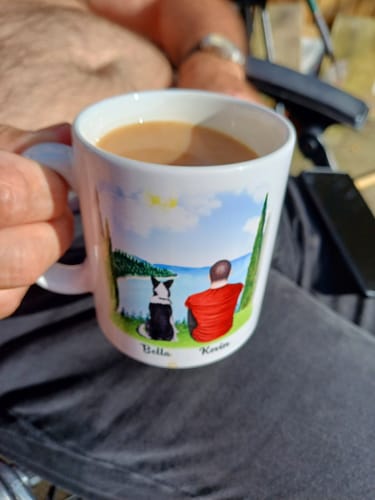 Customer photo review of Man & Dogs - Best Dog Dad Ever Personalised Mug