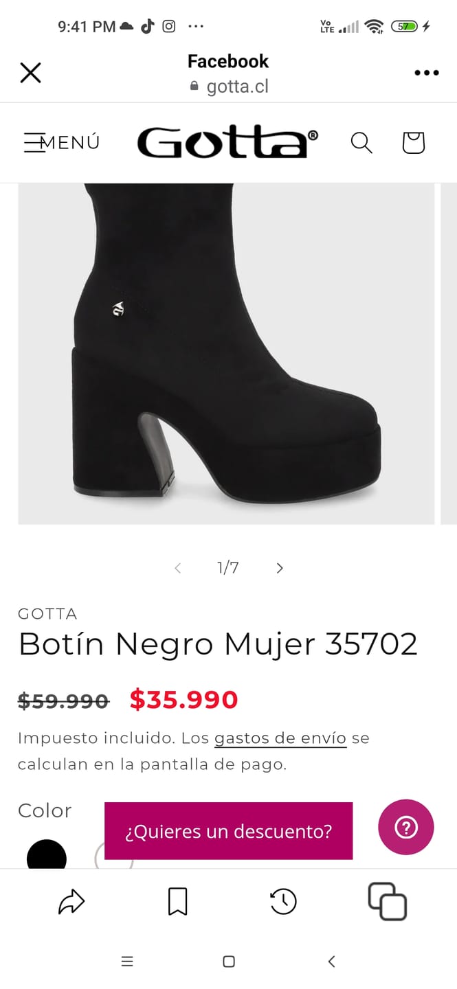 Customer photo review of Botín Negro Mujer C7330