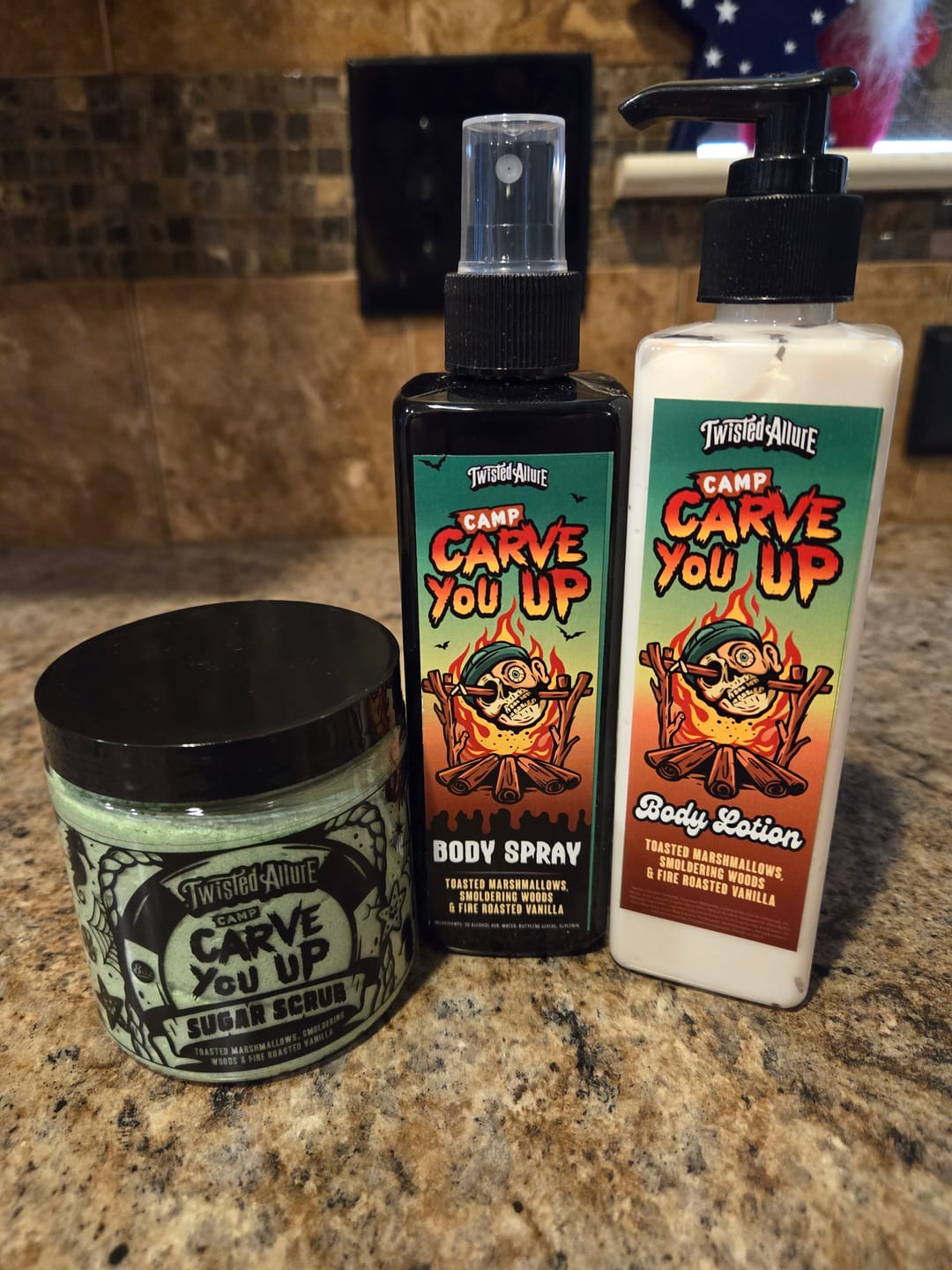 Customer photo review of Camp Carve you up Body Spray