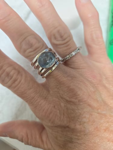 Customer photo review of Chunky Aquamarine Wrap Ring Sterling Silver