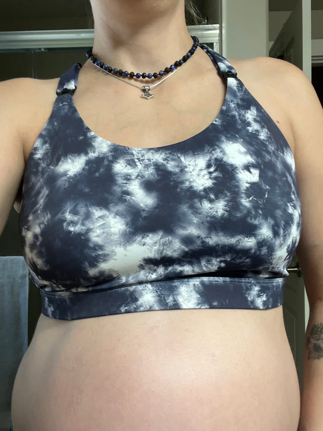 Customer photo review of Ultra Comfort Active Nursing Bra - FIXED PADS (Gray Tie Dye)