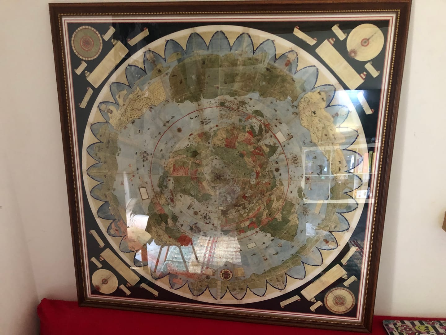 Customer photo review of Ancient Flat Earth Map, 1587 by Monte Urbano - Large World Map Wall Chart