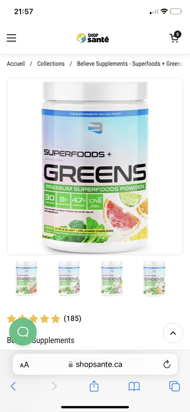Customer photo review of Believe Supplements - Superfoods + Greens - 300g