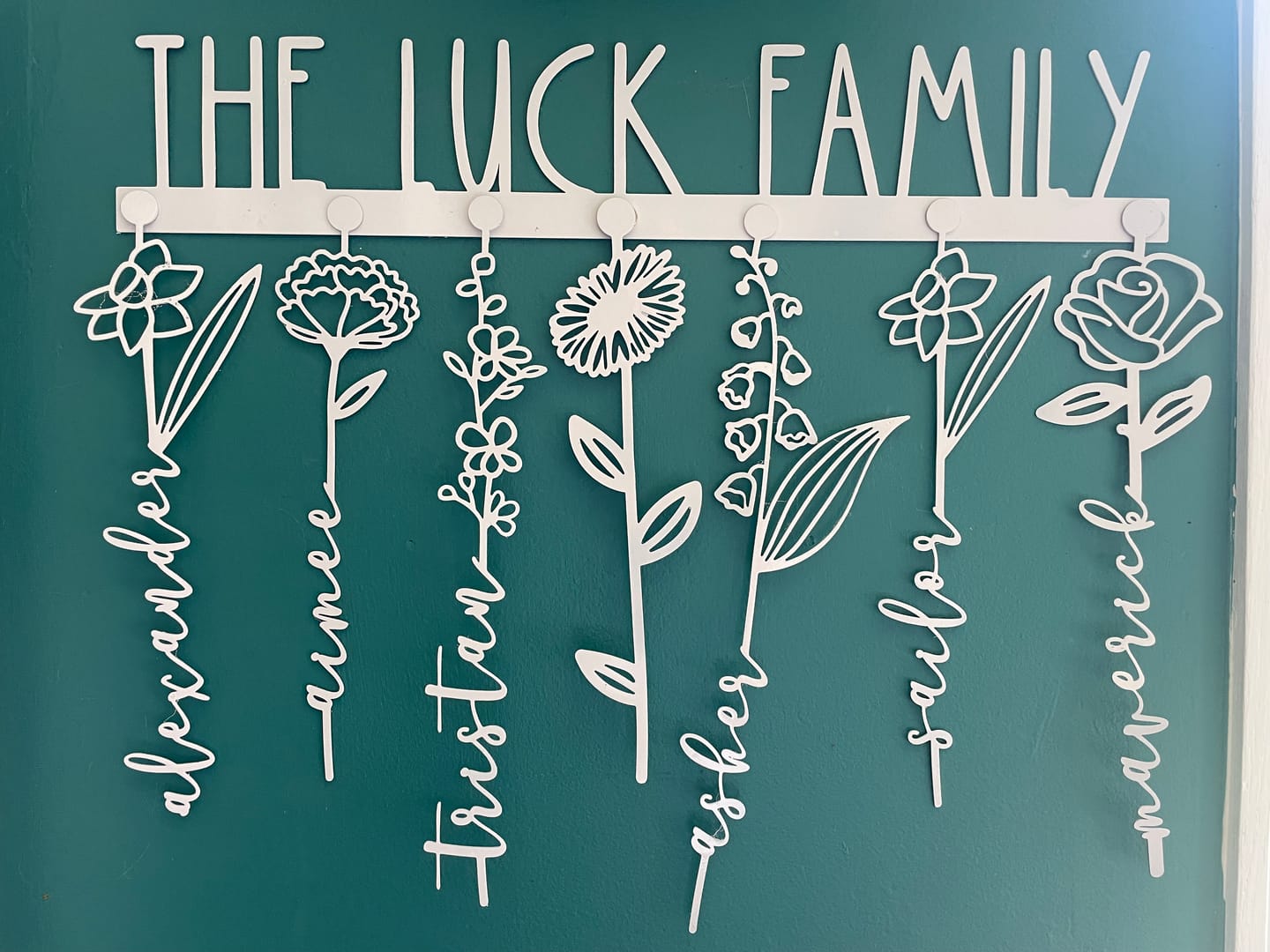 Customer photo review of Birth Month Flowers - 3 pack - Family Name Sign Mother's Day Gift