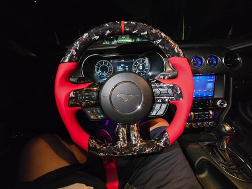 Customer photo review of [Complete/Heated] Custom Carbon Fiber Steering Wheel for 2015-2023 Ford Mustang