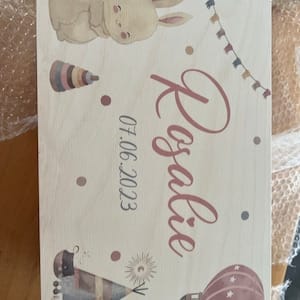 Customer photo review of Personalisierte Erinnerungskiste Elephant Boho