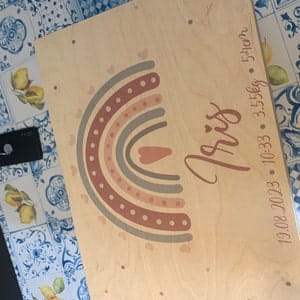 Customer photo review of Personalisierte Erinnerungskiste Löwe Boho