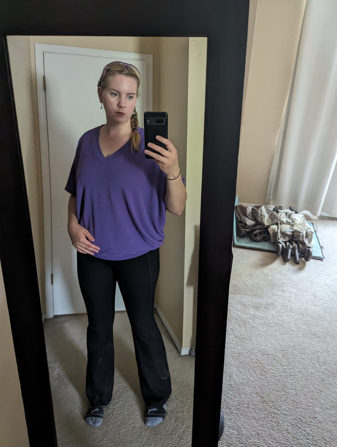 Customer photo review of Jolie Slouchy Dolman Tee (Purple)