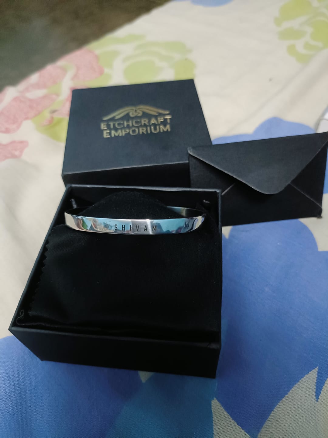 Customer photo review of Personalised Silver Kada