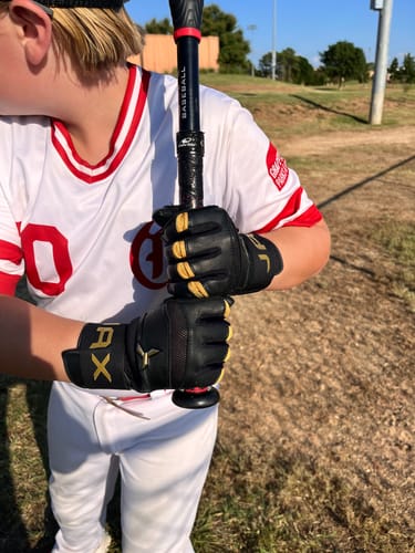 Customer photo review of Jax Model One Batting Gloves | Pure Gold | Strap Cuff