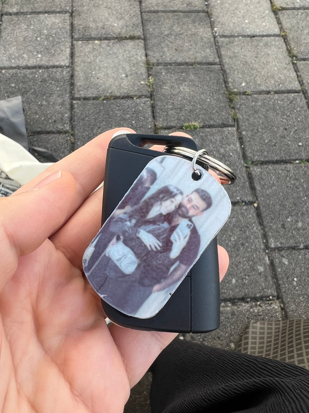 Customer photo review of Fahr vorsichtig - Paar-Schlüsselanhänger