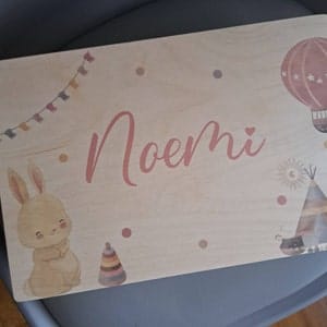 Customer photo review of Personalisierte Erinnerungskiste Löwe Boho