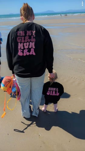 Customer photo review of My Girl Mum Era & Mum's Girl Front & Back Logo Sweatshirts