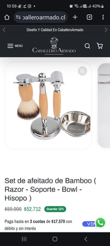 Customer photo review of Set de afeitado de Bamboo ( Razor - Soporte - Bowl - Hisopo )