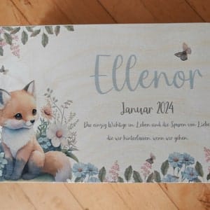 Customer photo review of Personalisierte Erinnerungskiste Löwe Boho