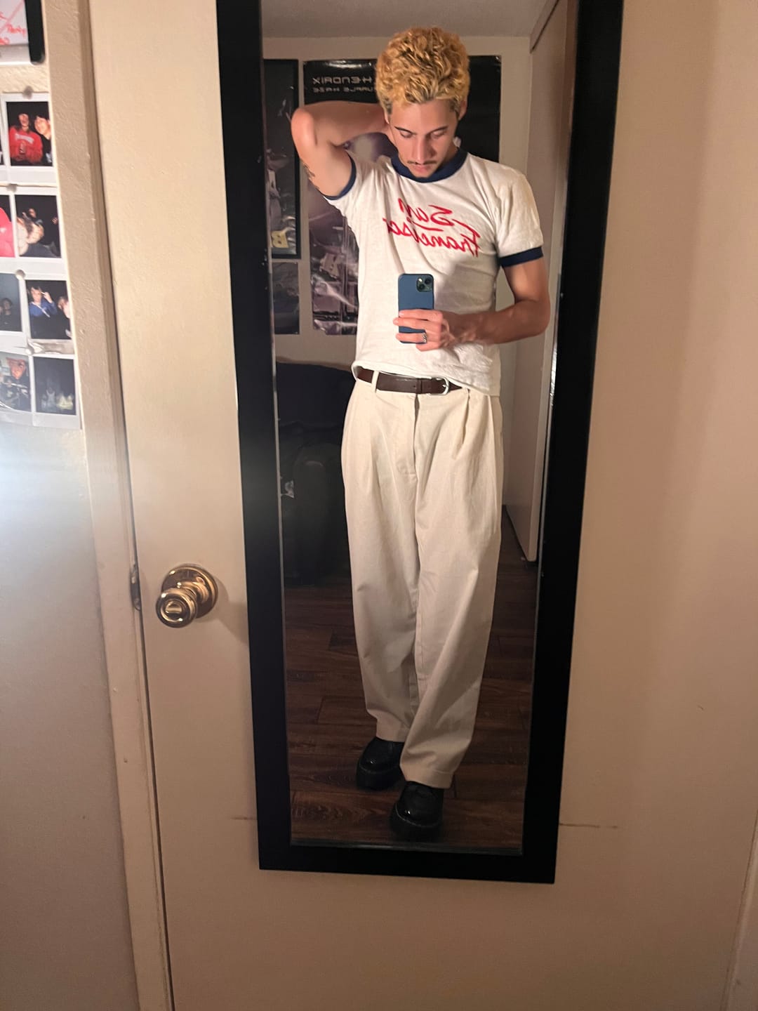 Customer photo review of Mocean Beige Linen Slacks