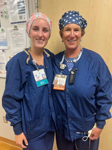 Customer photo review of Scrub Hat - Blue Terrazzo