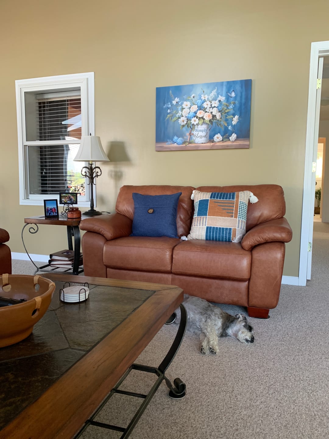 Customer photo review of Simply Blessed Wall Art Canvas, Flowers and Butterflies, Christian Wall Decor